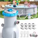 LuxBlue 800 GPH Above Ground Pool Filter Pump, Energy-Saving Pool Cartridge Filter Pump | Dual Action: Accelerate Water Flow & Capture Debris Quickly - Improve Water Clarity | Easy to Setup & Maintain