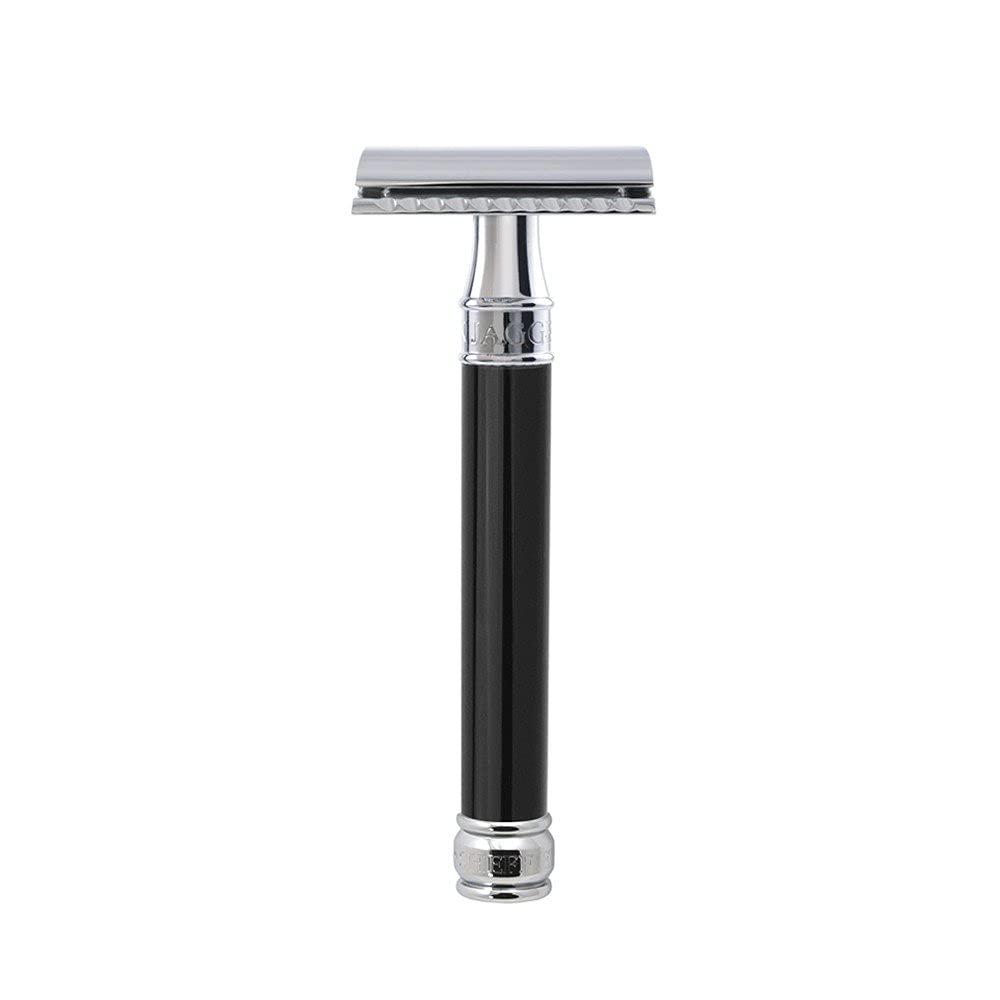The Edwin Jagger DE86 Black DE Safety Razor (Long) (1 Count (Pack of 1))