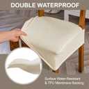 Genina Waterproof Seat Covers for Chairs,Set of 4 Dining Room Chair Seat Covers for Kitchen,Stretch Jacquard Removable Washable Dining Chair Slipcovers Protectors,No Rear Covers, Beige