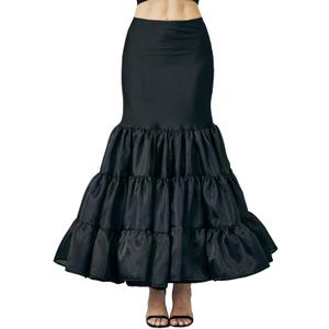 BEAUTELICATE Women Petticoat Skirt for Women Under Dress Hoopless Petticoat Mermaid Petticoat (Black, Medium)
