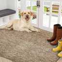REFETONE Indoor Doormat, Front Door Mat 32"x40" Absorbent Rubber Backing Non Slip Back Door Mats, Washable Low-Profile Inside Floor Mat Door Rugs for Entryway, Resist Dirt Mud Mat for Dogs, Coffee