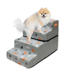 Dog Stairs Ramp for Small Dogs, 4-Step Dog Steps for Couch Sofa and Chair, Pet Stairs for Cats, Non-Slip Balanced Pet Steps Indoor