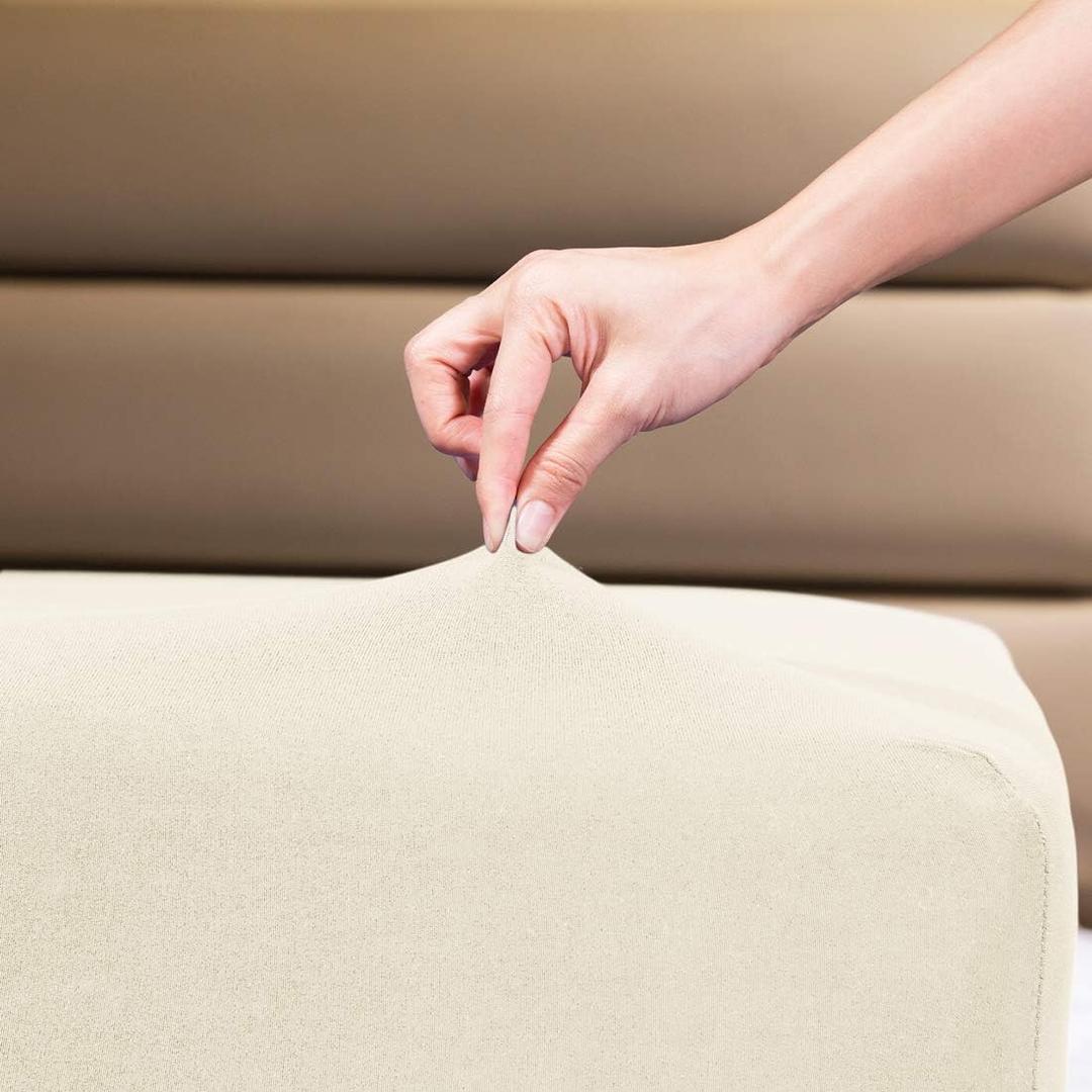Fitted Sheet- COSMOPLUS Full Fitted Sheet OnlyNo Flat Sheet or Pillow Shams,4 Way Stretch Micro-Knit,Snug Fit,Wrinkle Free,for Standard Mattress and Air Bed Mattress from 8 Up to 14,Beige