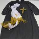 Morph Priest Costume Men Exorcist Outfit Adult Priest Costume With Collar Plus Accessories For Halloween Party, X-Large 