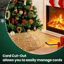 42" Christmas Tree Collar, Hand Woven Hyacinth Christmas Tree Base - 8 Piece Rustic Farmhouse Style Tree Skirt Replacements for Artificial Trees, Fits Below 41" Tree Stand, Natural Hyacinth