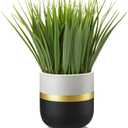 Artificial Plants Small Faux Plant Decor Fake Potted Plant Faux Plants in Pots Fake Grass Pot for Home Table Office Desk Room Bathroom House Indoor Decorative Gifts (Bright Lush Look #1)