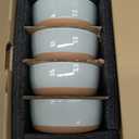 Mora Ceramic Flat Bowls Set of 4-25 oz- For Soup, Salad, Rice, Cereal, Breakfast, Dinner, Serving, Oatmeal, etc - Microwave, Dishwasher and Oven Safe Porcelain Bowl for Eating and Kitchen- Earl Grey