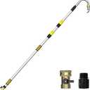 LAANPOLE Gutter Cleaning Tools from The Ground, 24FT Reach Rain Cleaner with Bendable Wand and Quick Connect Adapter for Garden Hose