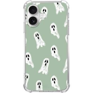 Cute Halloween White Ghost Case Compatible with iPhone 16, Spooky Ghost Case for iPhone 16, Cool TPU Bumper Phone Case Cover
