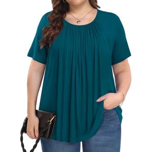 PEVRL Womens Plus Size Tops Summer Shirts Tunic Short Sleeve Crew Neck Loose Fit Blouse 5X