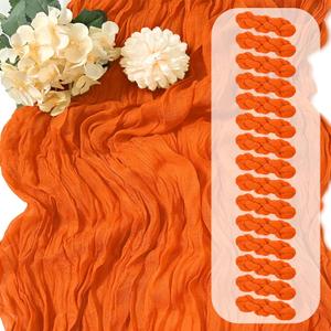 15 Pack Orange Cheesecloth Table Runner 17 x 108 inch Cheese Cloth Table Runners 9ft Orange Table Runner Rustic Romantic Sheer Gauze Runner for Wedding Party Baby Shower Table Decoration