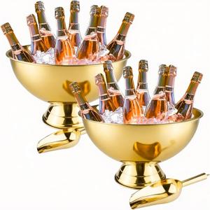 Large Champagne Bowl, 12L Champagne-Bowl Ice Bucket with Scoop Stainless Steel Big Champagne Ice Bucket Big Wine Bucket for Parties Large Size Ice Bowl for Wine Beer Home Bar Celebrations, 16in
