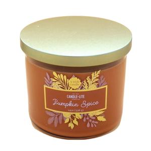Candle-Lite Scented Candles, Pumpkin Spice, 14 oz Three-Wick Aromatherapy Jar Candle, Perfect for Gifting and Celebration