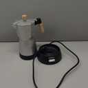 Electric Espresso Coffee Maker, Italian Coffee Pot, Electric Moka Pot, Cuban Coffee Maker, Portable Cafeteras Electricas Espresso Makers with Detachable Base 3 or 6 Cup (Silver)