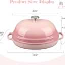 EDGING CASTING Enameled Oval Cast Iron Dutch Oven Pot with Lid, Bread Dutch Oven for Sourdough Bread Baking, Dutch Oven Bread, Bread Oven, 6QT, Pink