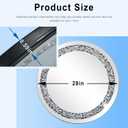 28 Inch Crushed Diamond Round Glass Wall Mirror, Bathroom Mirror, Wall Decoration Hanging Mirror, Suitable for Living Room, Bedroom, Vanity