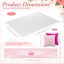 Leinuosen 9 Pcs Boho Picnic Set with Folding Low Picnic Table, 91'' x 71'' Extra Large Outdoor Boho Picnics Blanket, Pink Table Runner & 6 Throw Pillow Covers for Wedding, Party Decor, 23.62 x 47.24 x 16.93 inches