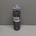 Manna Push Stainless Steel Bottle with Push-open Locking Lid and Sipping Spout - 39 Oz - Gray 