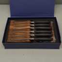 HOSHANHO Steak Knives Set of 7, 4.5 Inch Serrated Steak Knife Set with Block, Japanese High Carbon Steel Kitchen Steak Knives with Ergonomic Handle