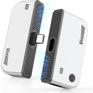 2026 Upgraded Type-C Wireless HDMI Transmitter & Receiver Kit 328FT/100M, 4K Input to 1080P@60Hz Output, Plug & Play, 5.8G+2.4G Video Audio from Phone/Tablet/Laptop/PC to Monitor/Projector/TV Box