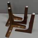 La Vane 6 Inch Metal Furniture Legs, Set of 4 - Modern Diamond Triangle Walnut DIY Replacement Feet Corner Legs for Cabinet, Sofa, Sideboard, Couch, Dresser Makeover