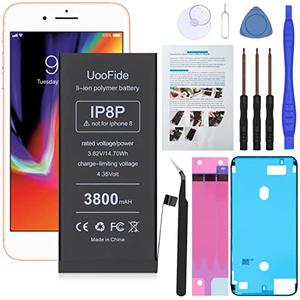 UooFide Upgraded High Capacity Battery for iPhone 8 Plus 5.5-Inches A1864 A1897 A1898 Replacement with Professional Repair Tools Kit