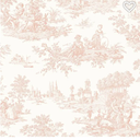Drydiet 18ft x 20.5 Inch Pink Chateau Toile Peel and Stick Wallpaper with Smoothing Tool Kit Blush Removable Self Adhesive Vintage Wallpaper Toile Contact Paper for Bedroom Bathroom Walls Covering