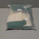 Deeprove Boho Curtains for Bedroom, Boho Curtain 63 Inches Length, Crochet Textured Splice with Cream Cotton Linen Fabric, Chic Bohemian Window Curtain Tassels, Rod Pocket, 1 Panel 59"W x 63"L, Green