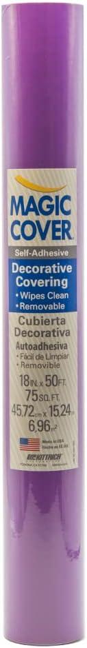 Magic Cover Self-Adhesive Vinyl Shelf and Drawer Liner, 18" x 16', Purple (16F-18872-06) (3"W x 18"L, Purple)
