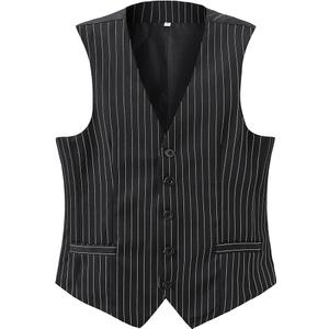 Gionforsy Mens Suit Vest 1920s Mens Vest Slim Fit Formal Business Gangster Waistcoat, Size: L