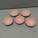 WHJY Pink Cherry Blossom Dish Set, Cute Pink Ceramic Plates, Sauce/Seasoning Dish, Sushi Dishes, Soy Dipping Bowl, Dessert, Appetizer Plates, Serving Dish for Kitchen Home  Set of 5