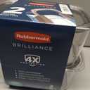 Rubbermaid Brilliance Glass Food Storage Containers, 8 Cup, Set of 2, BPA-Free, Leak-Proof, Clear
