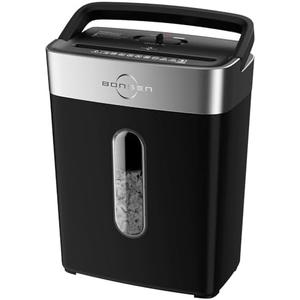 BONSEN Shredder for Home Office, 4 Gallons 8-Sheet Cross Cut Credit Card Shredder, Small Paper Shredder for Home Use, High Security Level P-4, ETL Certification (S3101)