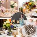 510Pcs Bright Silver Vase Filler Pearl Beads for Centerpieces Vases, 8/14/18mm No Hole Faux Polish Pearls for Floating Candle Home Birthday Wedding Table Decor