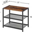 3-Tier Wooden Shoe Rack with Metal Mesh Shelves - for Entryway, Closet, Hallway & Bedroom Holds 6 Pairs, Ideal for Storage or Display