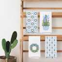 Chinoiserie Christmas Kitchen Towels, Blue Bow Coquette Christmas Tree Dish Towels for Bathroom,Light Blue Christmas Hand Towels for Bathroom Kitchen, Grandmillennial Decor,16x24 Inches Set of 4