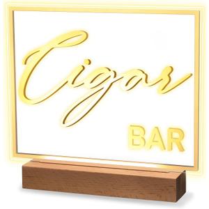Hoolerry LED Acrylic Bar Table Sign 8" x 10" Neon Acrylic Table Centerpiece, Snack Candy Bar Centerpiece with Stand White Text for Dessert Flower Room Decor