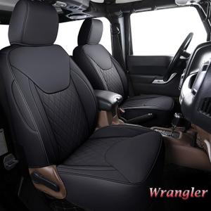 Coverado Seat Covers 4-Door Fullset for Jeep Wrangler, Waterproof Car Seat Covers for Truck Automotive Seat Covers Custom Fit for 2007-2024 Jeep Wrangler JK JLBlack (Fullset-07-17 Wrangler JK)