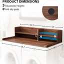 2 Tier Wooden Washer Dryer Topper, Large Laundry Countertop Cover, Walnut, FWMC001-WAT