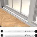 Sliding Door Security Bar 18"-51", Adjustable Sliding Door Lock Security Bar, Window Security Bars Inside for Sliding Glass Door Home Apartment Safety, Burglar Proof, White, 2 Pack