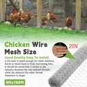 HOSTIC 4FTx150FT Chicken Wire Netting 2IN Mesh Galvanized Wire Hexagonal Fencing for Poultry Garden Fence Barrier