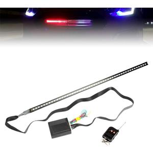 Yolu RGB LED Scanner Light Strip 22" 48-SMD Multicolor Flowing Grille Light, Car Front Grille Decorative Lighting Kit with Remote Control, 12V