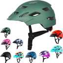 Kids Bike Helmet,Bavilk Kids Boys Girls Bike Helmets with LED Light Detachable Visor Children Youth Teen Multi-Sport for Skating Cycling Scooter Skateboard Adjustable & Lightweight 19.7"-22.4" (Matte Olive Green)