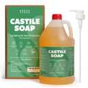 Skin Said Yes Unscented Castile Soap, Made in Greece, No Palm Oil, Vegan, Pure Organic Castile Soap Liquid - 1 Gallon Multipurpose - Perfect for Body, Bath, Home or Laundry, Professional Pump Included