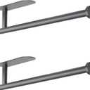 Paper Towel Holder, Self Adhesive or Screw Mounting, 2Pcs Grey Paper Towel Holder Wall Mount, SUS304 Stainless Steel Under Cabinet for Kitchen, Counter, Cabinet, Bathroom