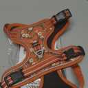 Timos Dog Harness for Medium Dogs, No Pull Service Vest with Reflective Strips and Control Handle,No Choke Dog Harness with 2 Metal Rings for Easy Walking,Outdoor Training,Flower Orange, M (Medium (Pack of 1))