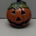 Cast Iron Jack O Lantern Candle Holder, Lighted Pumpkin Decor for Outside, Faux Pumpkin Lantern for Porch, Patio & Tabletop Halloween Decoration