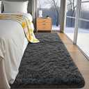 2x6 Machine Washable Runner Rug for Hallway, Grey Soft Fluffy Shaggy Bedside Carpet, Indoor Floor Rugs for Kids Boys and Girls, Nursery,Home Decor Aesthetic