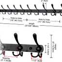 Dseap Coat Rack Wall Mount - 38 Long 10-Tri-Hooks Heavy Duty Coat Hanger Rail Wall Hooks for Hanging Coats Hats Clothing Clothes Purse Mudroom Entryway, Black