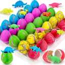 30PCS Large Hatching Dinosaur Eggs for Dinosaur Birthday Party Favors for Kids 3-5 4-8 Goodie Bag Stuffers Classroom Carnival Prizes Bulk Treat Stuff Novelty Grow in Water Dino Eggs with Toys Inside